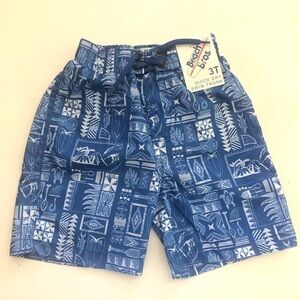 Beach Bros Toddler Boys Hawaiian Quick Dry Swim Trunks Size 3T